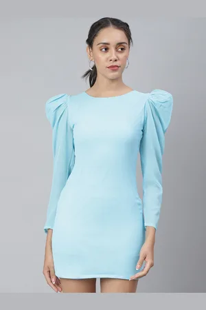 Cation Blue Georgette Sheath Mini Dress