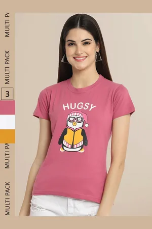 Fabflee Women Pack of 3 Cotton Printed T-shirt