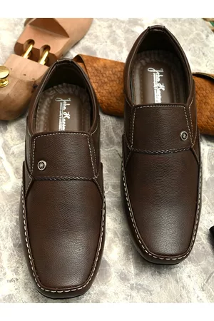 John Karsun Men Brown Solid Formal Slip-Ons