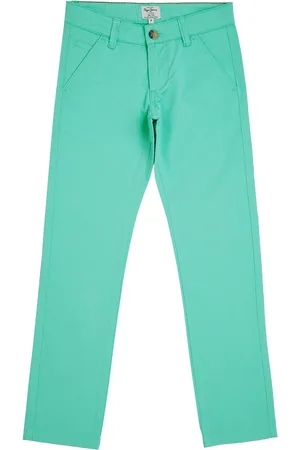 Pepe Jeans Boys Sea Green Regular Fit Winter Chinos Trousers