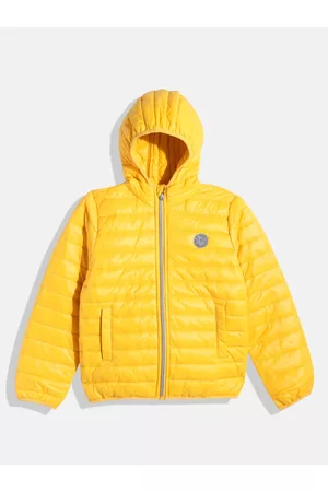 Ralph Lauren Girls Yellow Solid Puffer Jacket