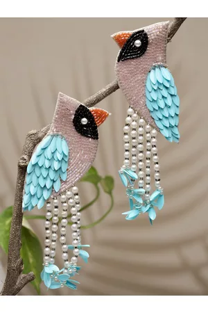 Anekaant Pink & Blue Quirky Drop Earrings