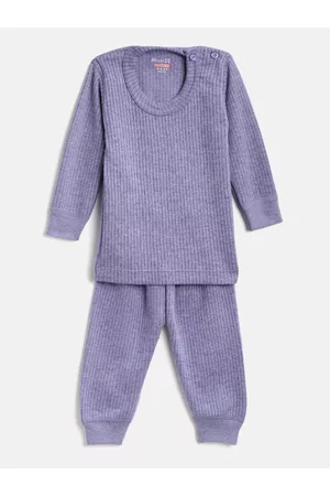 BodyCare Kids Anti-Bacterial Purple Ribbed Thermal Set