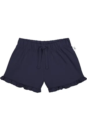 Mothercare Infant Girl Navy Blue Solid Regular Fit Pure Cotton Ruffle Hem Shorts