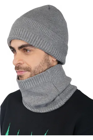 iSWEVEN Unisex Grey & Black Beanie