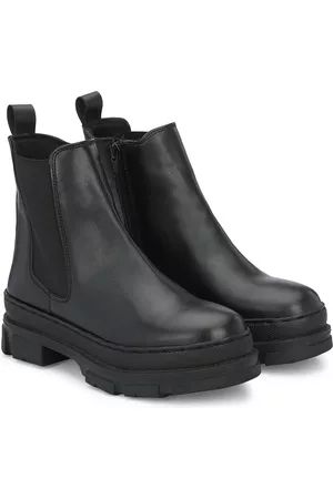 Delize Women Black Solid Chelsea Boots