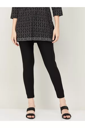 Lifestyle Women Black Solid Ankle Length Leggings