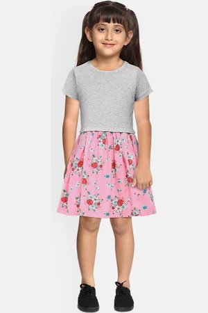 Mothercare Girls Grey Printed Fit and Flare Dress