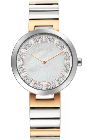 Titan Women White Embellished Dial & Multicoloured Stainless Steel Bracelet Style Straps Analogue Watch