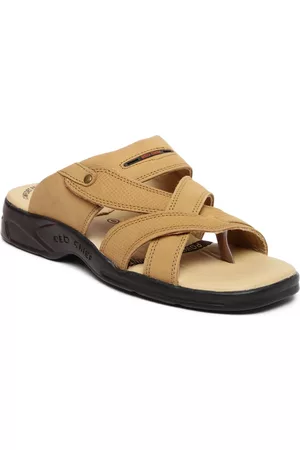 Red Chief Men Brown Leather Comfort Sandals