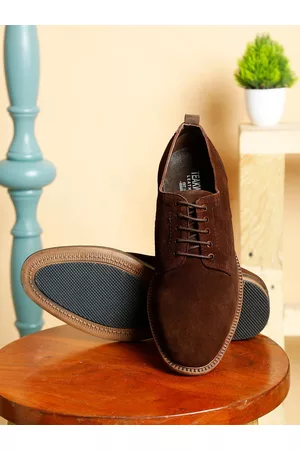 Teakwood Leathers Men Brown Suede Derbys