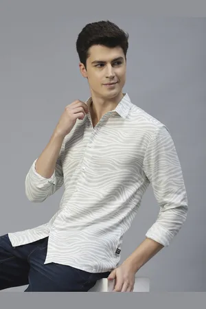 Rigo Men Green Slim Fit Horizontal Striped Casual Shirt