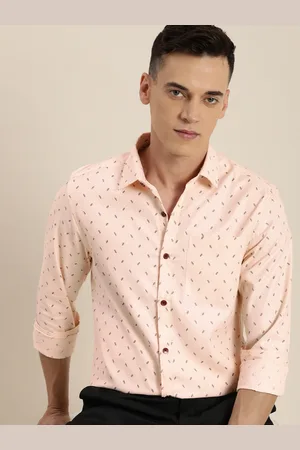 Invictus Men Pink Printed Long Sleeve Casual Shirt