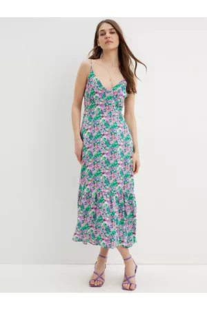 Dorothy Perkins Green & Lavender Floral Printed Maxi Dress