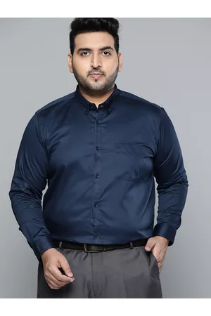 DENNISON Men Navy Blue Smart Slim Fit Pure Cotton Opaque Formal Shirt