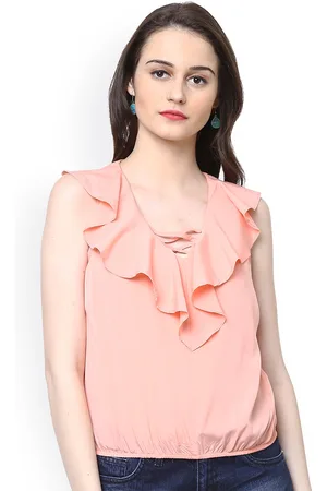 Harpa Women Pink Solid Blouson Top