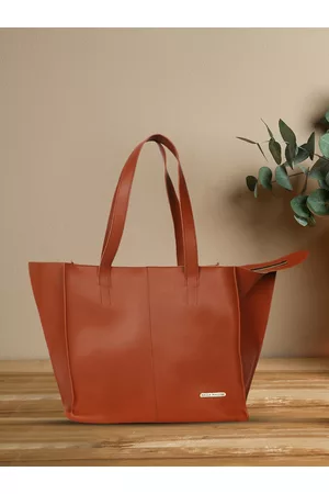 Bagsy Malone Brown PU Oversized Shopper Tote Bag with Tasselled