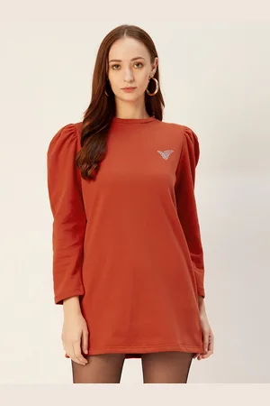 Sera Women Rust Solid Sweatshirt