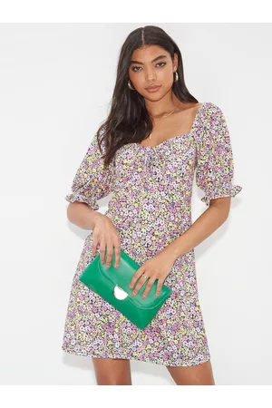 Dorothy Perkins Black & Pink Floral Print A-Line Dress