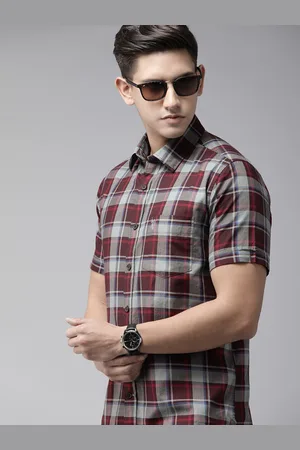 U.S. Polo Assn. Men Tailored Fit Tartan Checks Opaque Pure Cotton Casual Shirt