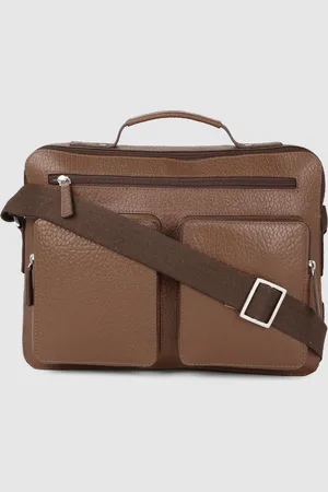 Hidesign Men Brown Textured Messenger Bag