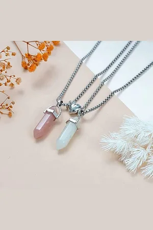 EL REGALO Pack of 2 White & Silver-Toned Chain