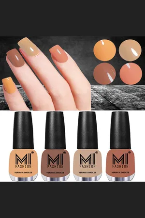 MI FASHION Set Of 4 Vernis A Ongles Ultra High Glass HD 3D Shine Nail Polish - Nude, Dark Nude, Skin Nude, Nude