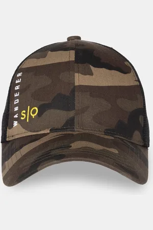 Status Quo Men Olive Green Printed Baseball Cap