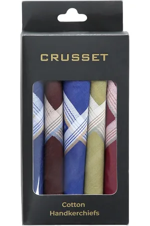 CRUSSET Assorted Pack of 5 Solid Handkerchiefs