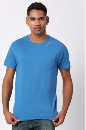 Pepe Jeans Men Blue Slim Fit Cotton T-shirt