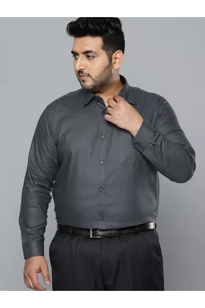 DENNISON Men Grey Smart Slim Fit Opaque Formal Shirt