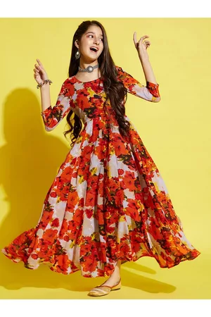 Cherry & Jerry Floral Printed Georgette Maxi Dress