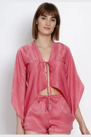 Erotissch Women Rose Pink Solid Robe