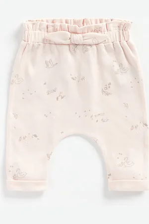 Mothercare Girls Pink Paper-Bag Waist Bow Detail Leggings