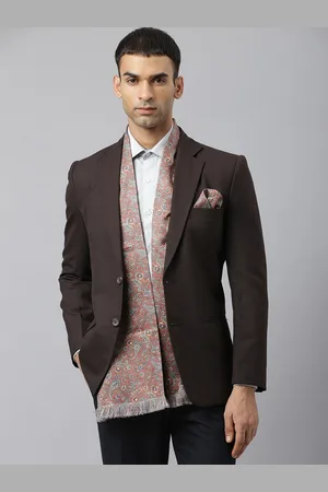 Tossido Men Orange & Blue Printed Stole& Pocket square