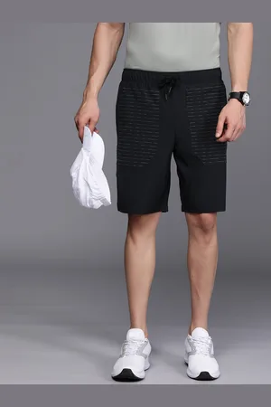 Louis Philippe Men Navy Blue Stripes Printed Sports Shorts