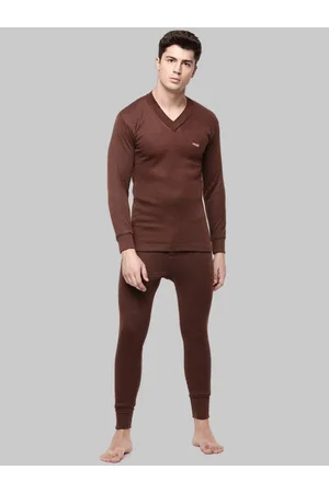 dollar Men Brown Wintercare T-Shirt & Bottom Thermal Set