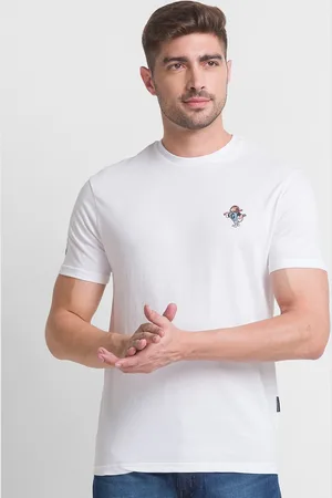 Giordano Men White Slim Fit T-shirt