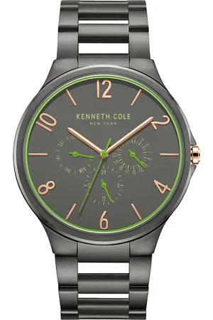 Kenneth Cole Men Green Dial & Grey Stainless Steel Bracelet Style Straps Analogue Watch KCWGK2218804MN-GREEN