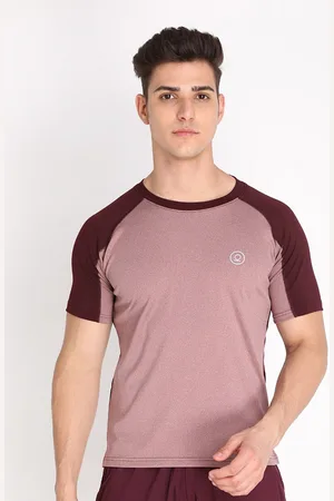 CHKOKKO Men Maroon Outdoor Sports T-shirt