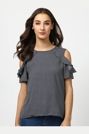 Harpa Women Black and White Checked Top