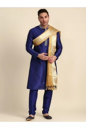 Bazaar Men Gold-Toned Woven Design Dupatta