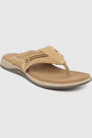 Woodland Men Camel Brown Leather Comfort Sandals