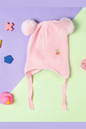 Baby Moo Girls Pink Woollen Beanie