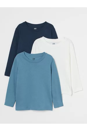 H&M Girls White & Blue 3-Pack Jersey Tops