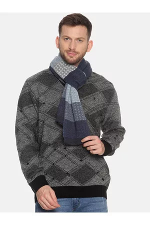513 Clothing Men Beige & Red Woven Design Mufflers