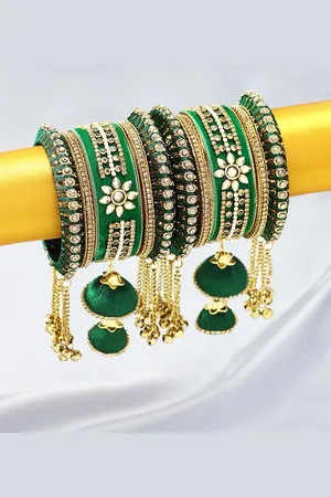 Peora Gold Plated Set Of 2 Matching Bangles Set Wedding Chuda