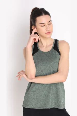 CHKOKKO Green Colourblocked Tank Top