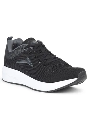 JQR Men SPECIAL-001 Black Lace Up Mid-Top Mesh Running Sports Shoes