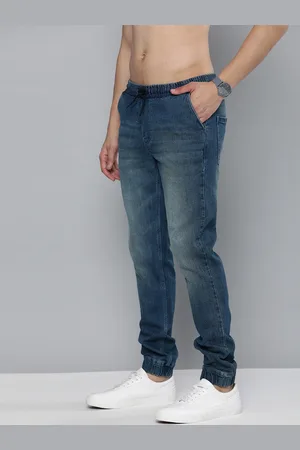 HARVARD Men Blue Jogger Mid-Rise Clean Look Stretchable Jeans